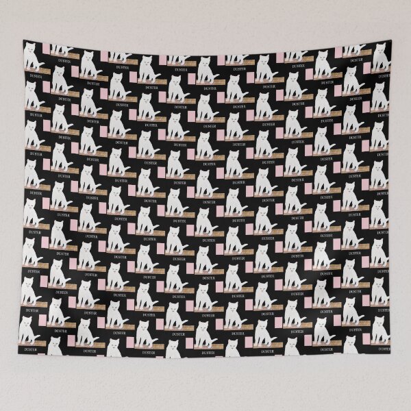 Item preview, Grumpy White Cat Sitting On Brick Wall Art designed and sold by SophiePetit.