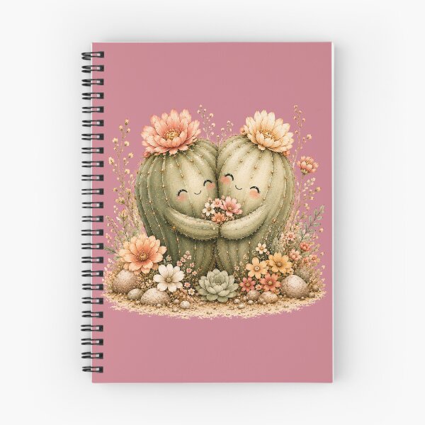 Item preview, Kawaii Cactus Hug Illustration – Sweet Affectionate Desert Design Art designed and sold by MagicMakerPh.