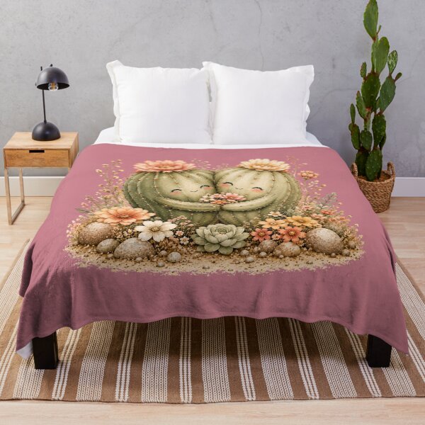 Item preview, Kawaii Cactus Hug Illustration – Sweet Affectionate Desert Design Art designed and sold by MagicMakerPh.