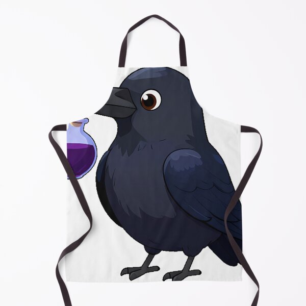 Item preview, Black Raven Holding a Dark Violet Potion Bottle designed and sold by IllumeInk.