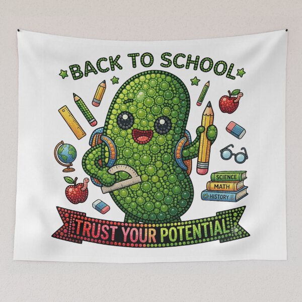 Item preview, Back to School Cute Pickle Trust Your Potential | Study Motivation Pickle | Positive Quote Student Gift | College Supplies | Funny School Sticker designed and sold by Basma Designs | Retro, Kawaii Shirts & Stickers.