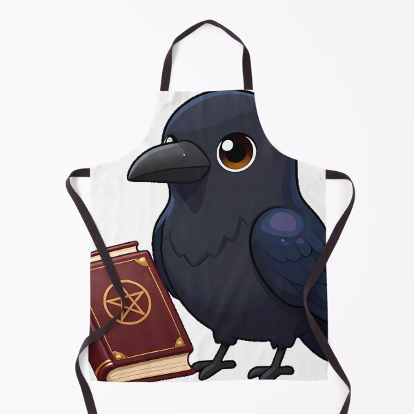 Item preview, Black Raven Standing Beside a Closed Spellbook designed and sold by IllumeInk.