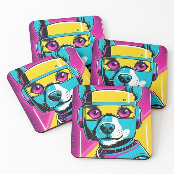 Item preview, Digital Art - Stylized Dog, 1980s Cyberpunk Illustration designed and sold by World-Pets.