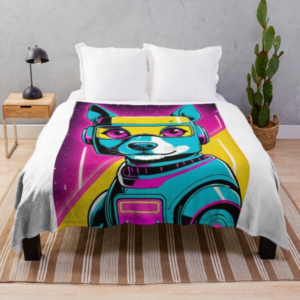 Item preview, Digital Art - Stylized Dog, 1980s Cyberpunk Illustration designed and sold by World-Pets.