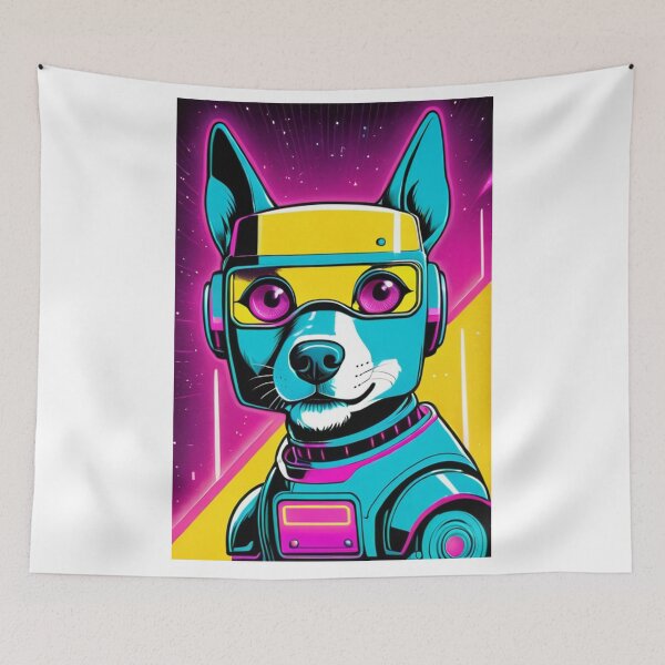 Item preview, Digital Art - Stylized Dog, 1980s Cyberpunk Illustration designed and sold by World-Pets.