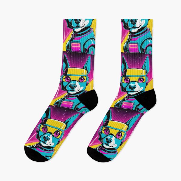 Item preview, Digital Art - Stylized Dog, 1980s Cyberpunk Illustration designed and sold by World-Pets.