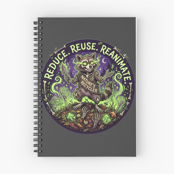 Item preview, Reduce Reuse Reanimate - Necromancer Raccoon Nature's Recycler designed and sold by Trevor Cutler.