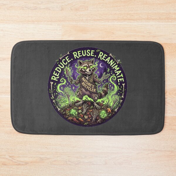 Item preview, Reduce Reuse Reanimate - Necromancer Raccoon Nature's Recycler designed and sold by Trevor Cutler.