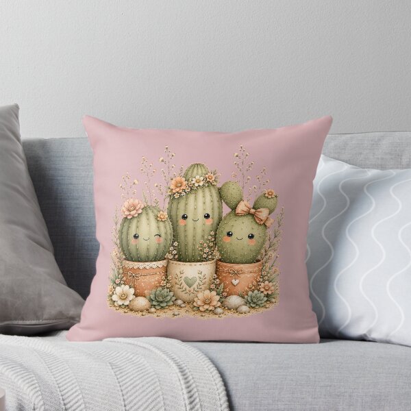Item preview, Kawaii Cactus Sisters Illustration – Floral Accessory Trio Design Art designed and sold by MagicMakerPh.