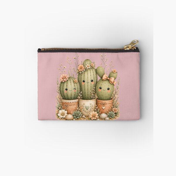 Item preview, Kawaii Cactus Sisters Illustration – Floral Accessory Trio Design Art designed and sold by MagicMakerPh.