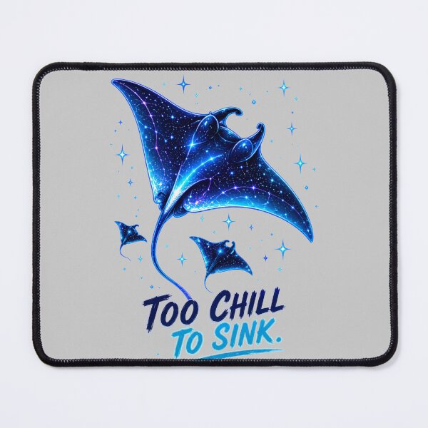 Item preview, Too Chill To Sink Manta Ray – Funny Ocean Lover Cosmic Manta T-Shirt designed and sold by NAJURE.