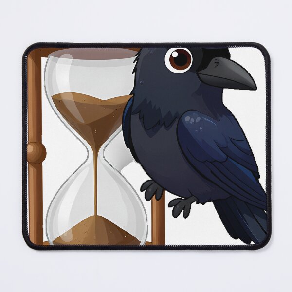 Item preview, Black Raven Perched on a Wooden Hourglass designed and sold by IllumeInk.