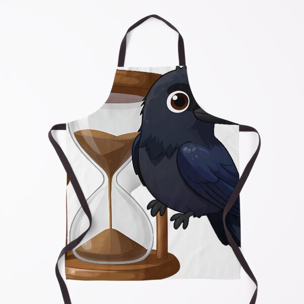 Item preview, Black Raven Perched on a Wooden Hourglass designed and sold by IllumeInk.