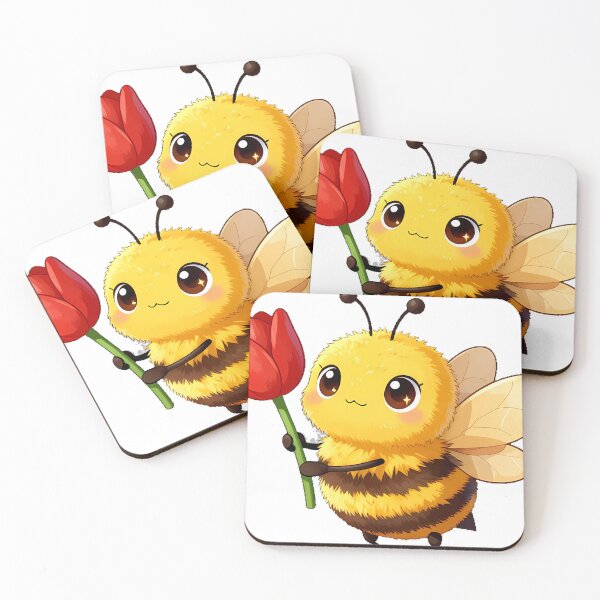 Item preview, Cute Bumblebee with a Red Tulip designed and sold by pumsquare.