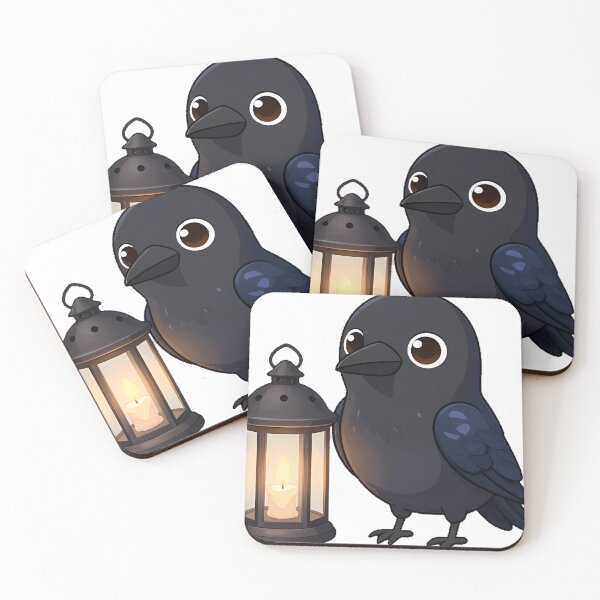 Item preview, Black Crow Standing Beside a Gothic Lantern designed and sold by IllumeInk.