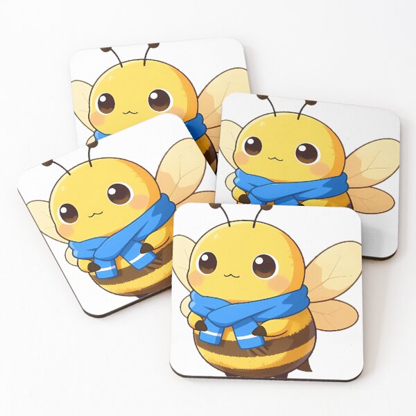 Item preview, Cute Bumblebee Wearing a Tiny Blue Scarf designed and sold by pumsquare.