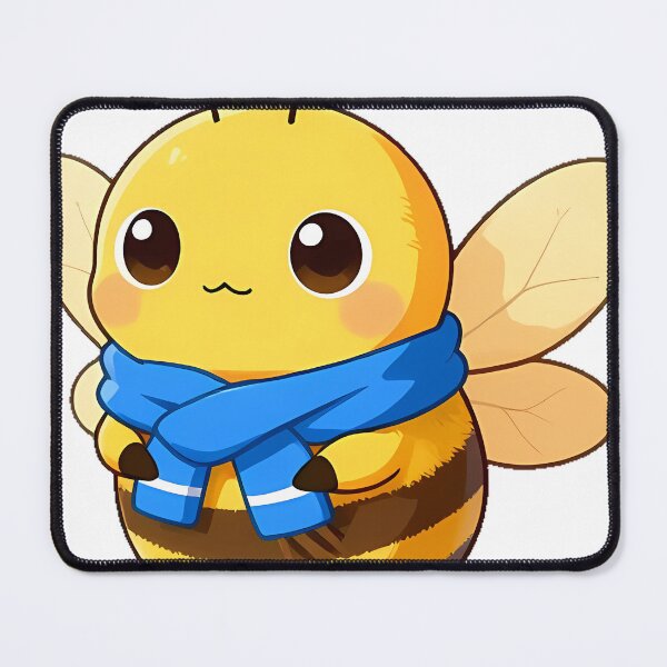 Item preview, Cute Bumblebee Wearing a Tiny Blue Scarf designed and sold by pumsquare.