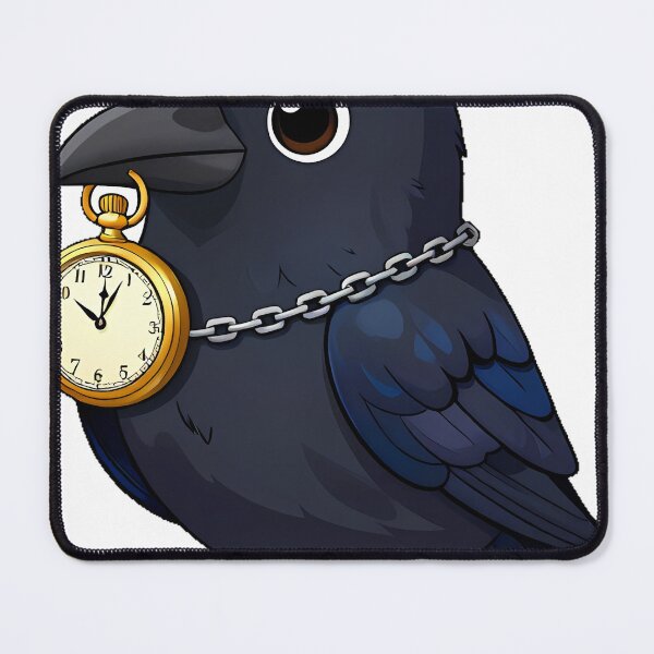 Item preview, Black Raven with an Antique Gold Pocket Watch designed and sold by IllumeInk.