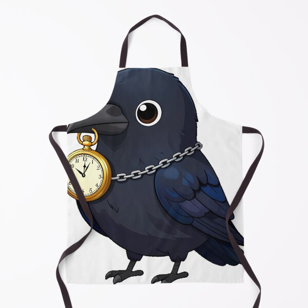 Item preview, Black Raven with an Antique Gold Pocket Watch designed and sold by IllumeInk.