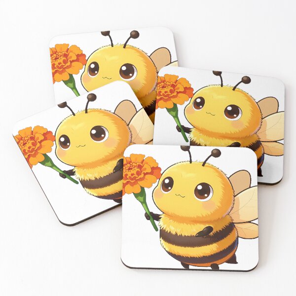 Item preview, Cute Bumblebee with a Marigold Flower designed and sold by pumsquare.