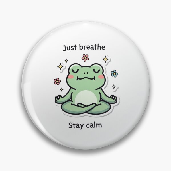 Item preview, Cute Meditating Frog Sticker | Kawaii Zen Frog | Just Breathe Stay Calm Mindfulness Cartoon designed and sold by MMK1SHOP.