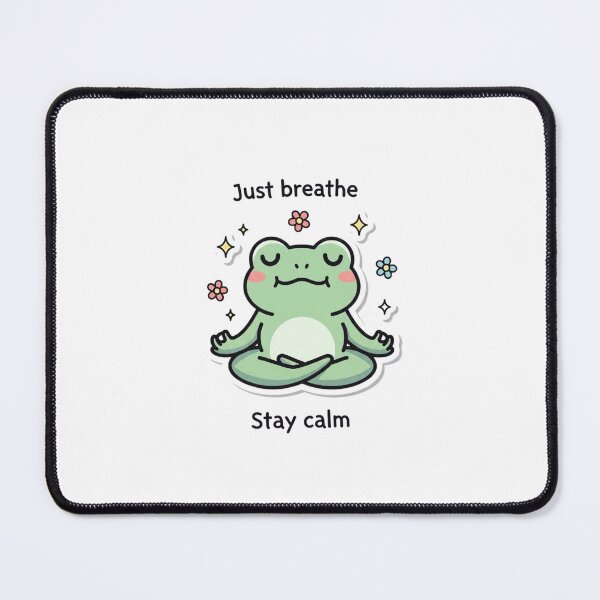 Item preview, Cute Meditating Frog Sticker | Kawaii Zen Frog | Just Breathe Stay Calm Mindfulness Cartoon designed and sold by MMK1SHOP.