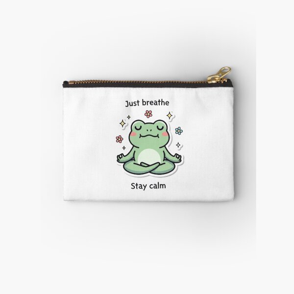 Item preview, Cute Meditating Frog Sticker | Kawaii Zen Frog | Just Breathe Stay Calm Mindfulness Cartoon designed and sold by MMK1SHOP.