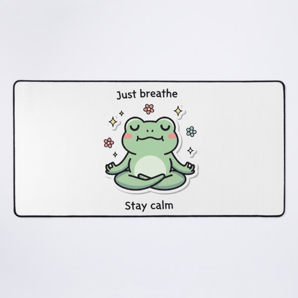 Item preview, Cute Meditating Frog Sticker | Kawaii Zen Frog | Just Breathe Stay Calm Mindfulness Cartoon designed and sold by MMK1SHOP.