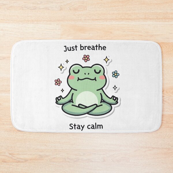Item preview, Cute Meditating Frog Sticker | Kawaii Zen Frog | Just Breathe Stay Calm Mindfulness Cartoon designed and sold by MMK1SHOP.