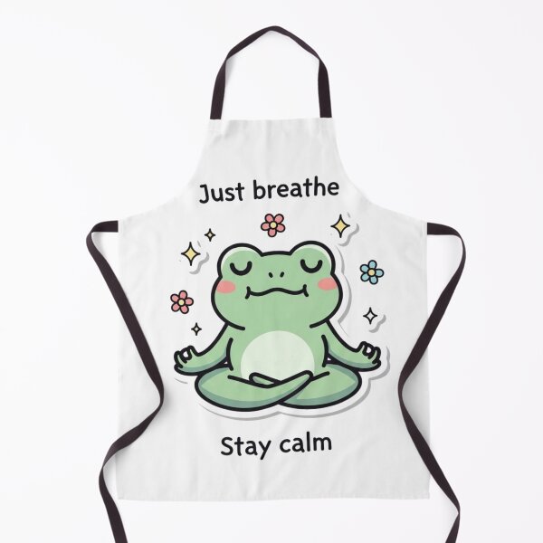 Item preview, Cute Meditating Frog Sticker | Kawaii Zen Frog | Just Breathe Stay Calm Mindfulness Cartoon designed and sold by MMK1SHOP.
