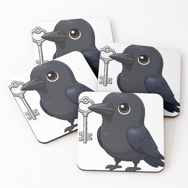 Item preview, Black Crow with a Large Silver Skeleton Key designed and sold by IllumeInk.