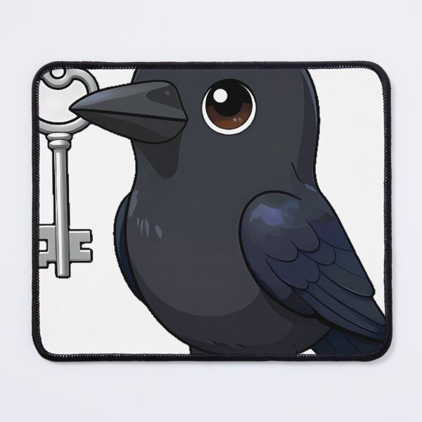 Item preview, Black Crow with a Large Silver Skeleton Key designed and sold by IllumeInk.