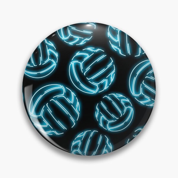 Item preview, Blue neon glow line art sketch volleyballs designed and sold by katzdzynes.