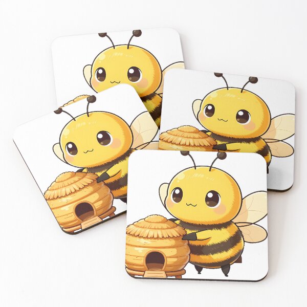 Item preview, Cute Bumblebee Standing Beside a Mini Beehive designed and sold by pumsquare.