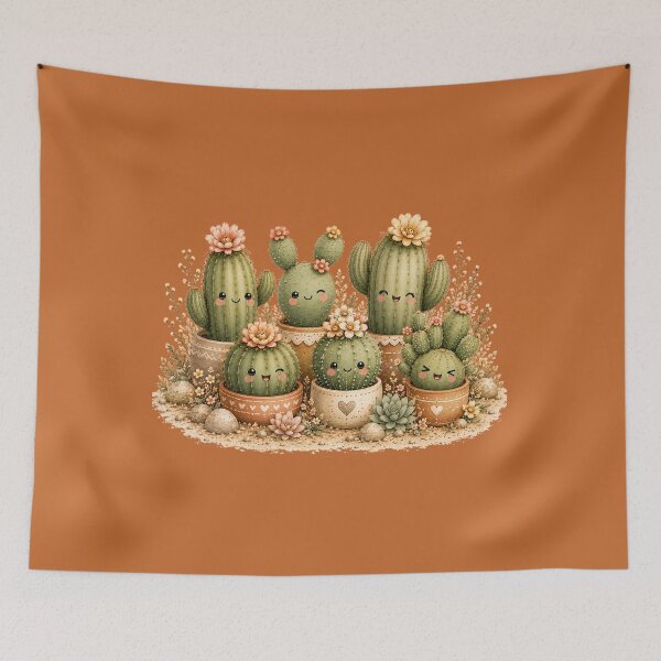 Item preview, Kawaii Cactus Squad Illustration – Six Desert Personalities Design Art designed and sold by MagicMakerPh.
