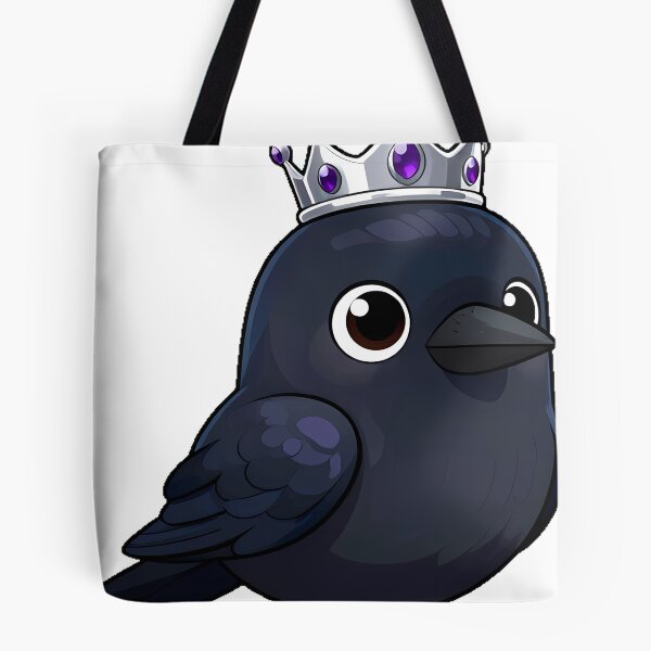 Item preview, Black Crow Wearing a Silver Crown with Amethyst Gems designed and sold by IllumeInk.