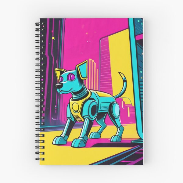 Item preview, Digital Art - Stylized Robot Canine, Futuristic Vaporwave Inspiration designed and sold by World-Pets.