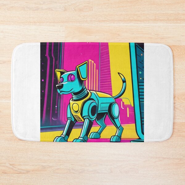 Item preview, Digital Art - Stylized Robot Canine, Futuristic Vaporwave Inspiration designed and sold by World-Pets.