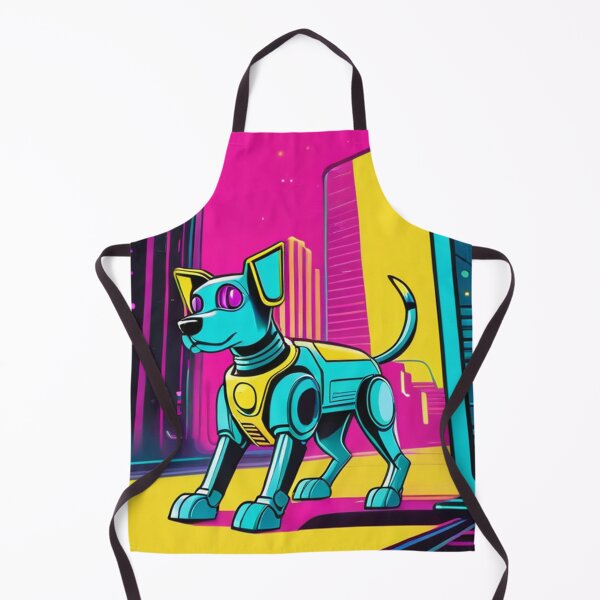 Item preview, Digital Art - Stylized Robot Canine, Futuristic Vaporwave Inspiration designed and sold by World-Pets.