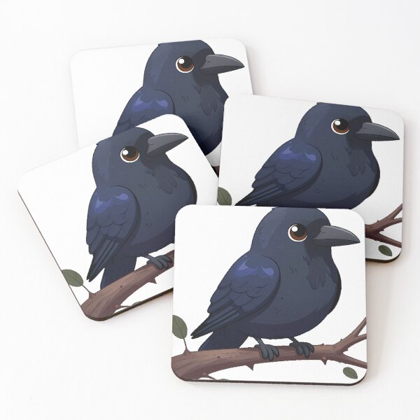 Item preview, Black Raven Perched on a Thorny Branch designed and sold by IllumeInk.