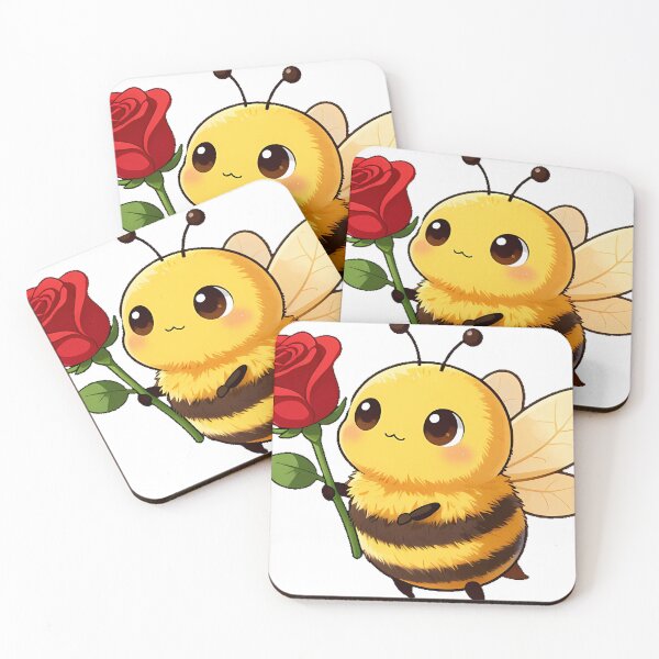 Item preview, Cute Bumblebee with a Dark Red Rose designed and sold by pumsquare.