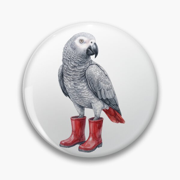 Item preview, African Grey Red Boots designed and sold by Roy & Tiffany.