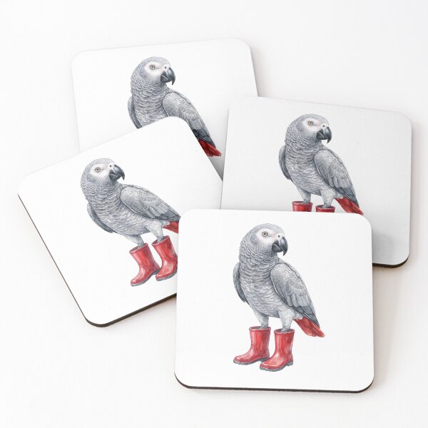 Item preview, African Grey Red Boots designed and sold by Roy & Tiffany.
