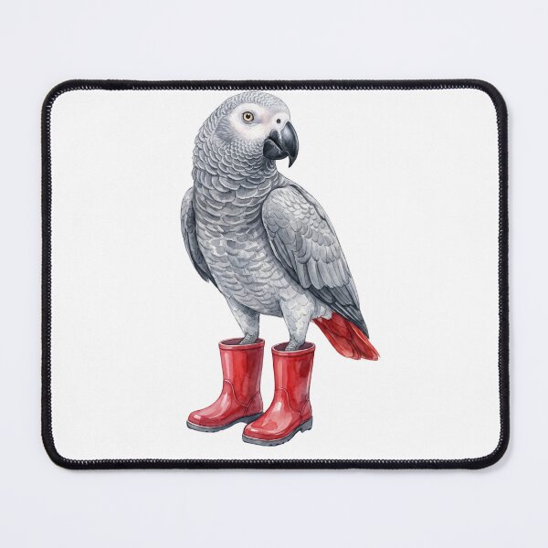 Item preview, African Grey Red Boots designed and sold by Roy & Tiffany.