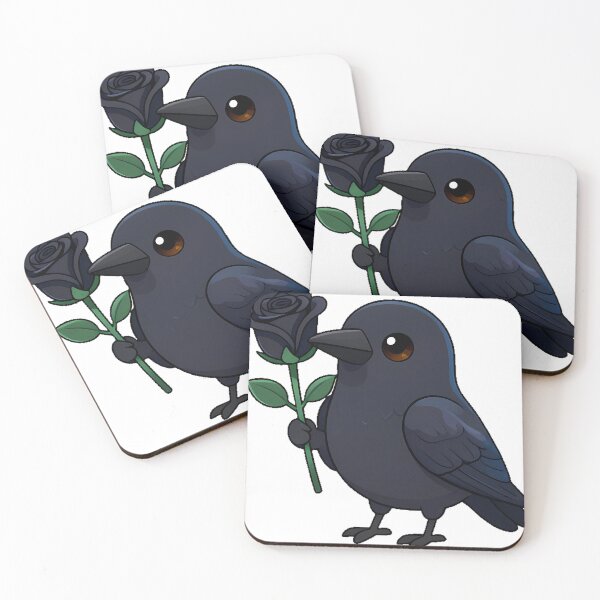 Item preview, Black Crow Holding a Black Rose designed and sold by IllumeInk.