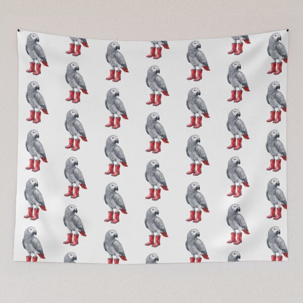 Item preview, African Grey Red Boots designed and sold by Roy & Tiffany.