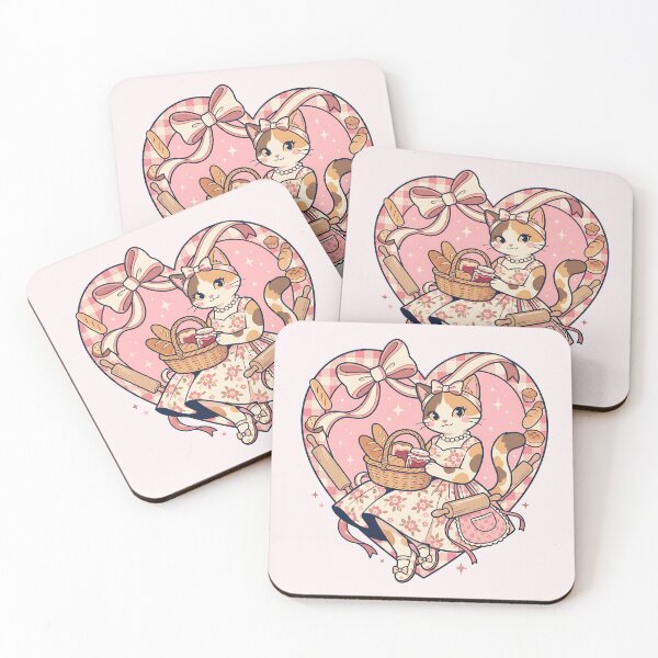 Item preview, Kawaii Baking Cat – Cottagecore Bakery & Strawberry Jam - Coquette designed and sold by CuteKats.