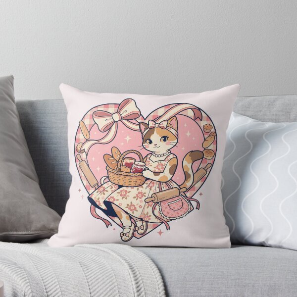 Item preview, Kawaii Baking Cat – Cottagecore Bakery & Strawberry Jam - Coquette designed and sold by CuteKats.