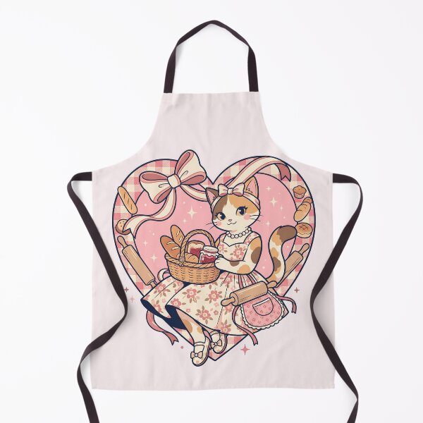 Item preview, Kawaii Baking Cat – Cottagecore Bakery & Strawberry Jam - Coquette designed and sold by CuteKats.