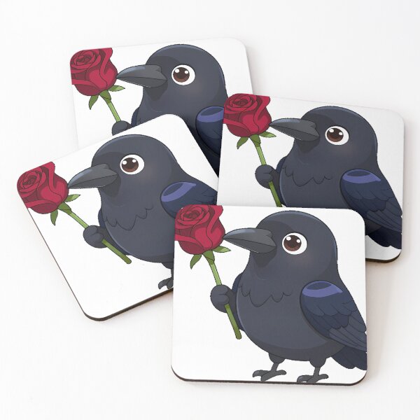 Item preview, Black Raven with a Wilting Crimson Rose designed and sold by IllumeInk.